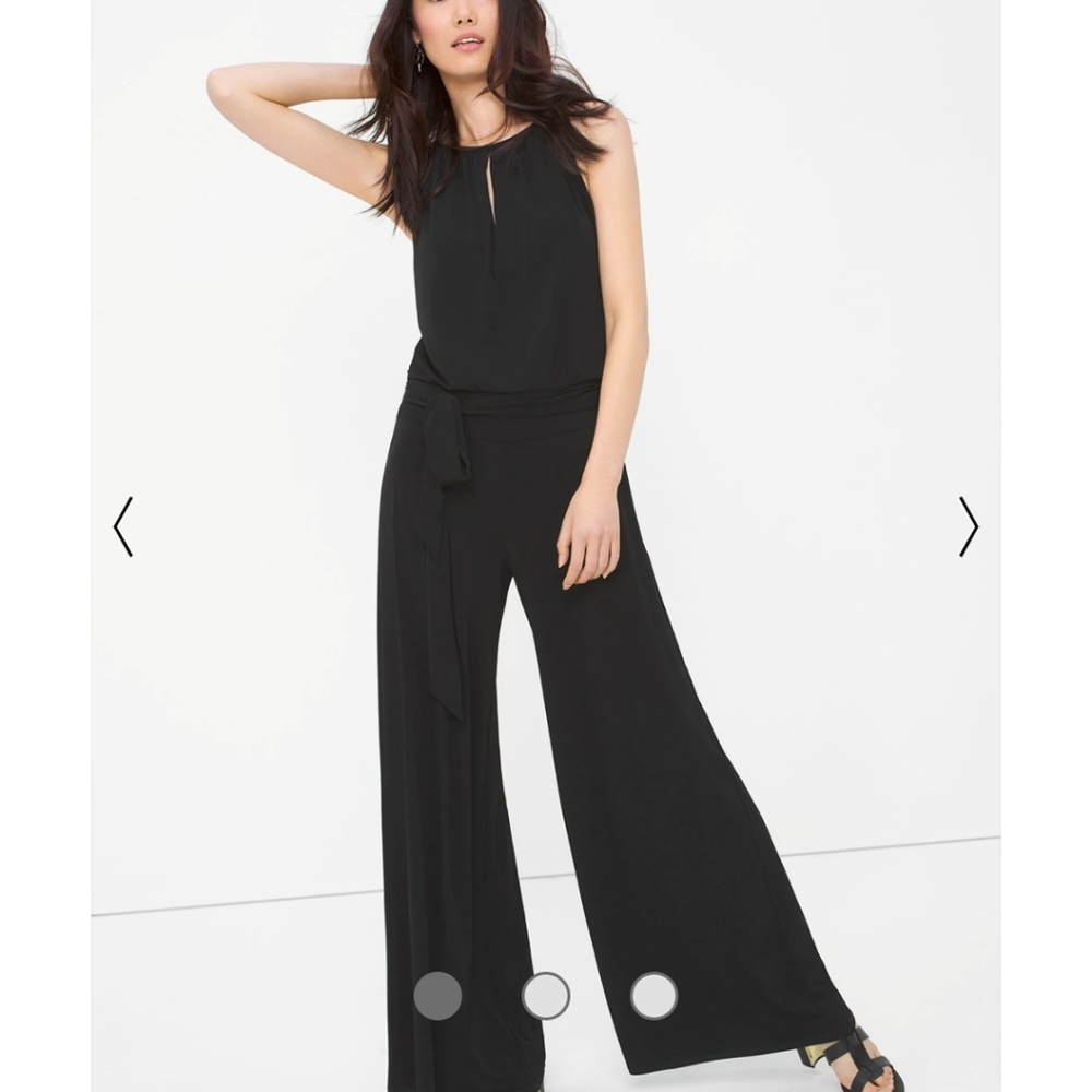 WHBM black keyhole wide leg jumpsuit